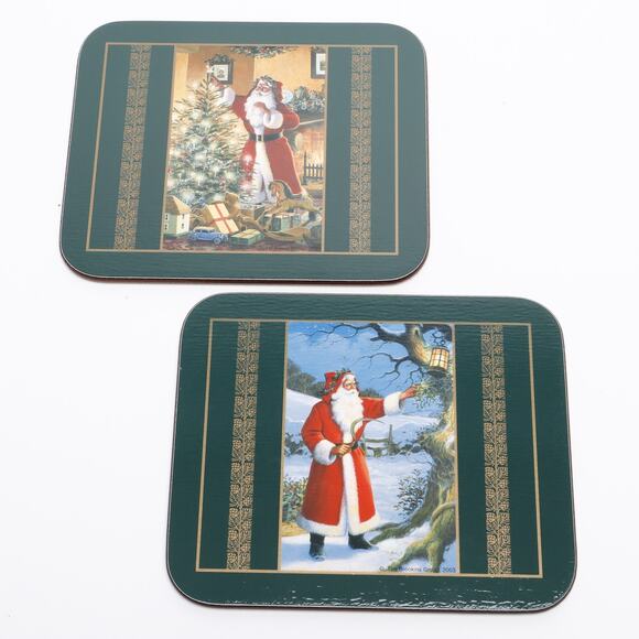 Nostalgic Santa Claus Christmas Coasters & Box by Jason New Zealand Set of 6 - Picture 3 of 7